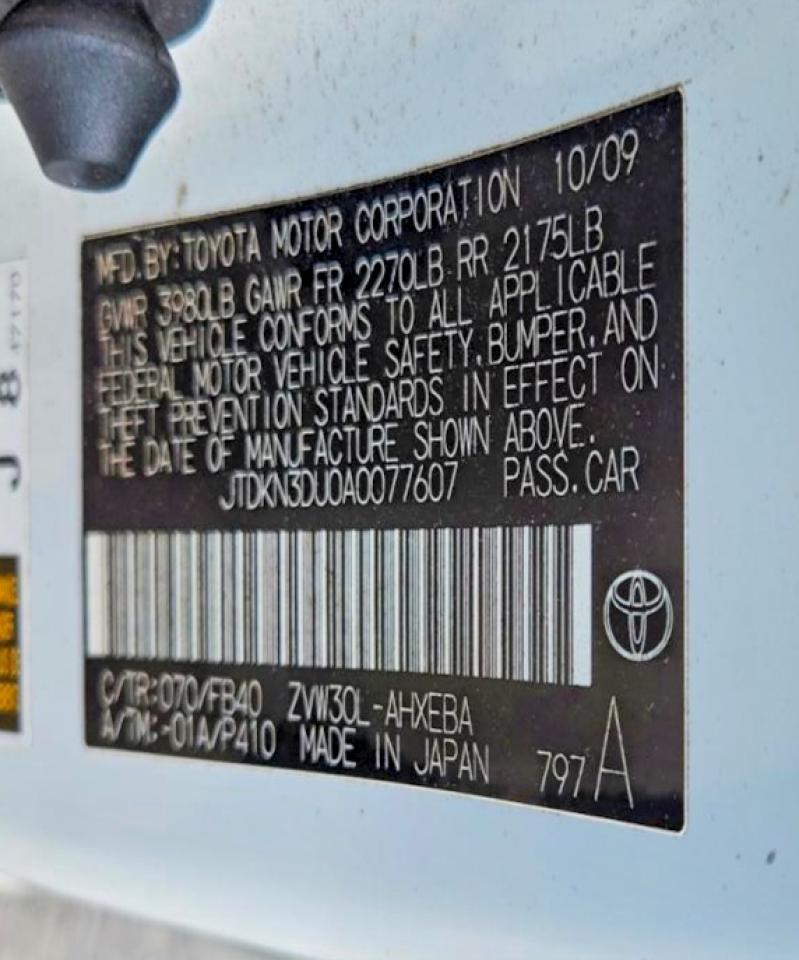 2010 Toyota Prius Ii White vin: JTDKN3DU0A0077607