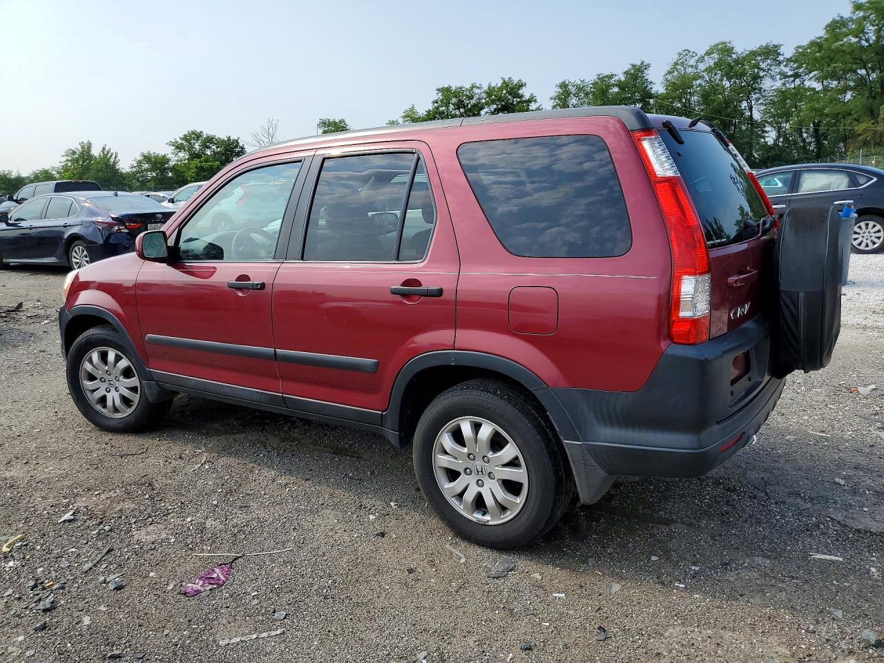 2005 Honda Cr-v Ex Red vin: SHSRD78845U329297