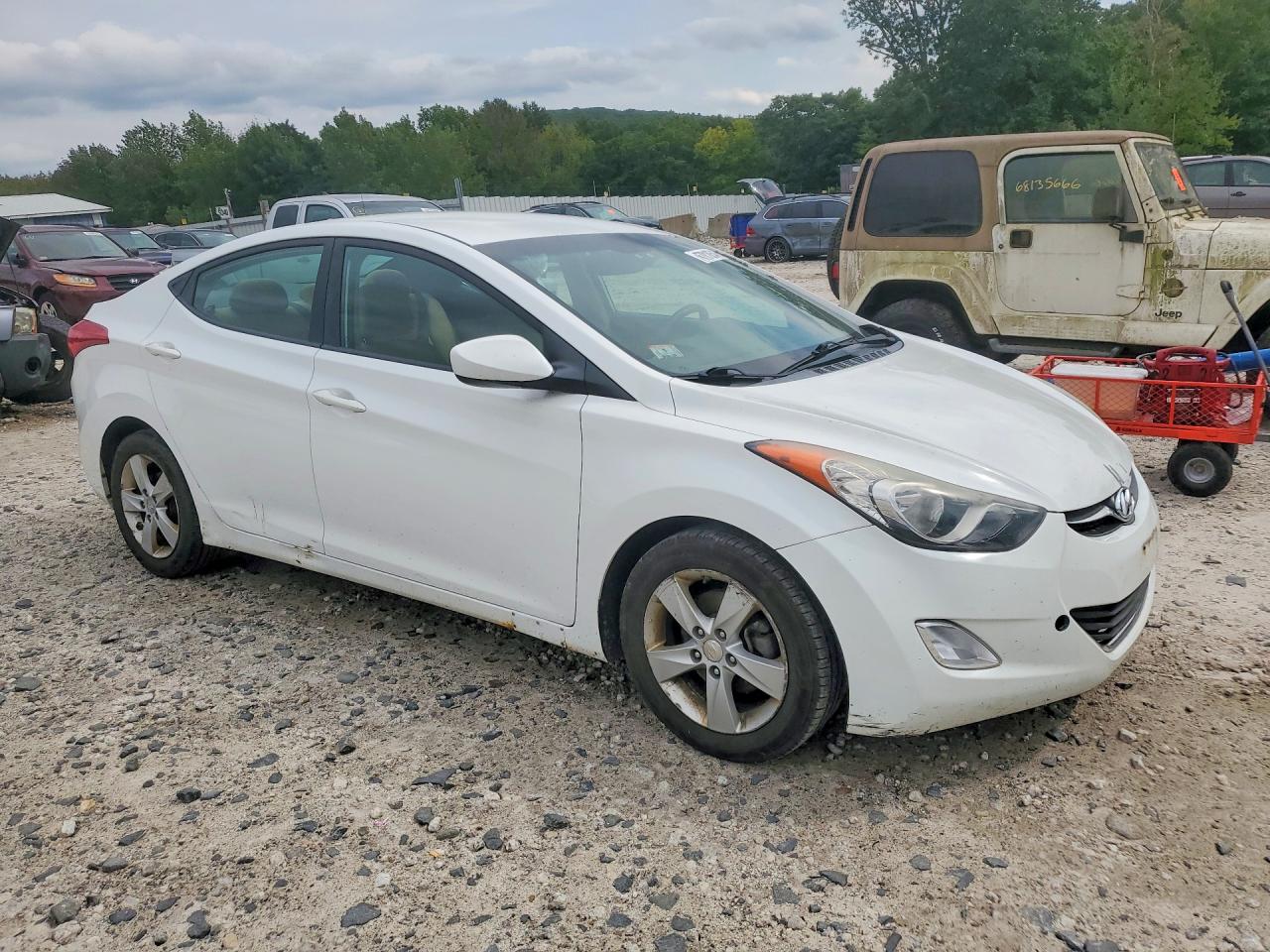 2013 Hyundai Elantra Gls White vin: 5NPDH4AE1DH346644