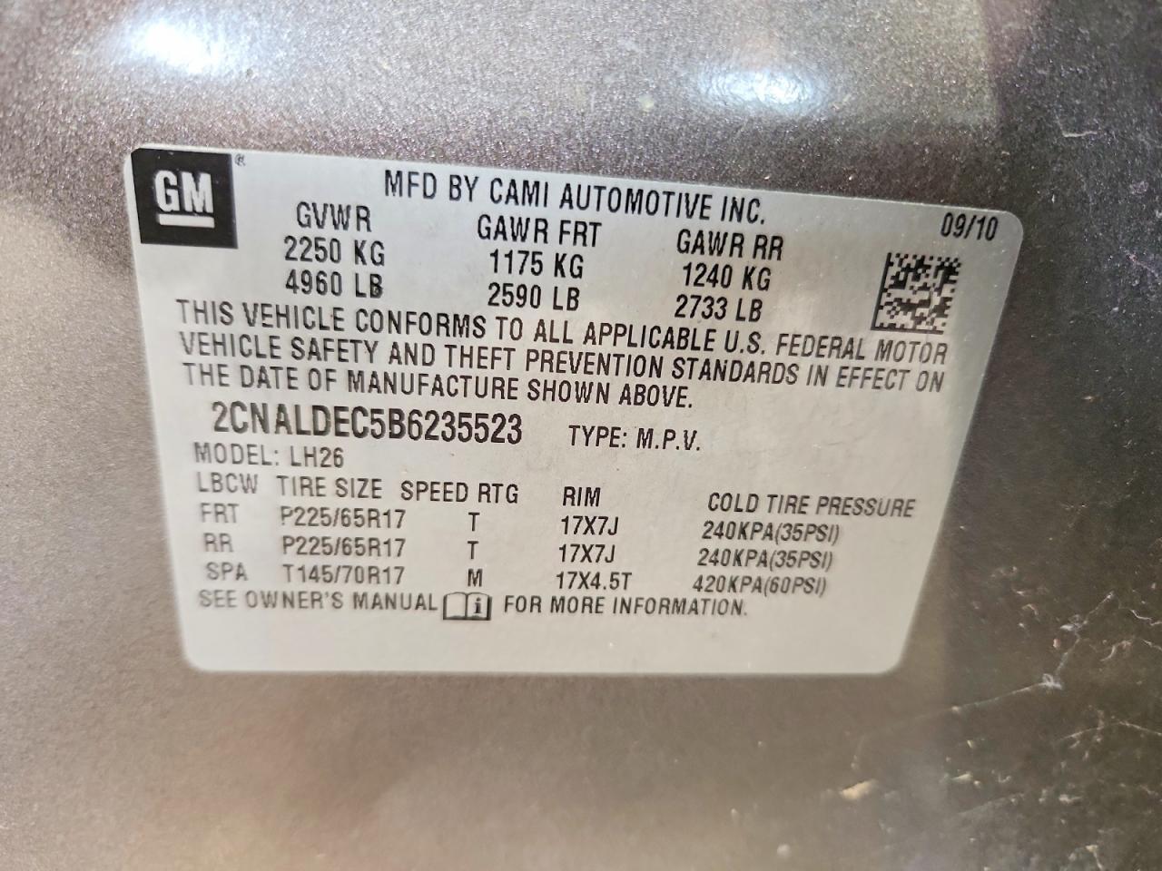 2011 Chevrolet Equinox Lt Brown vin: 2CNALDEC5B6235523