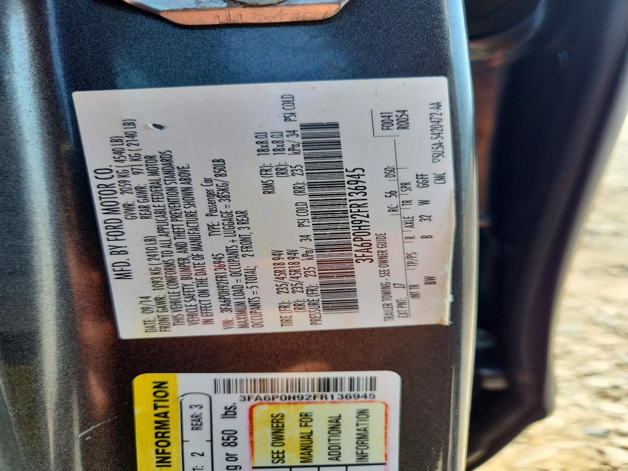 2015 Ford Fusion Se Black vin: 3FA6P0H92FR136945