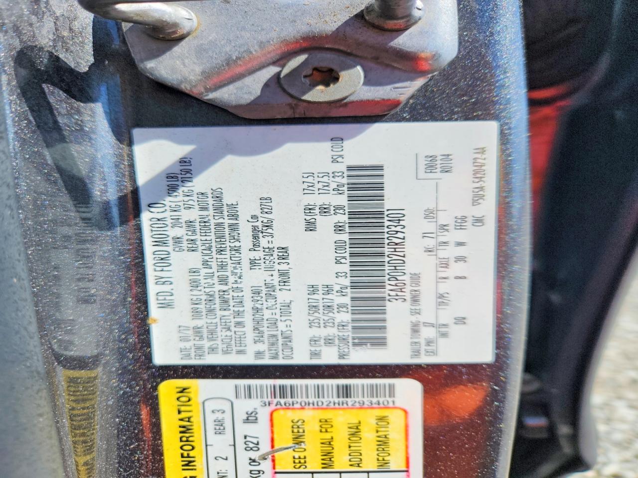 2017 Ford Fusion Se Silver vin: 3FA6P0HD2HR293401