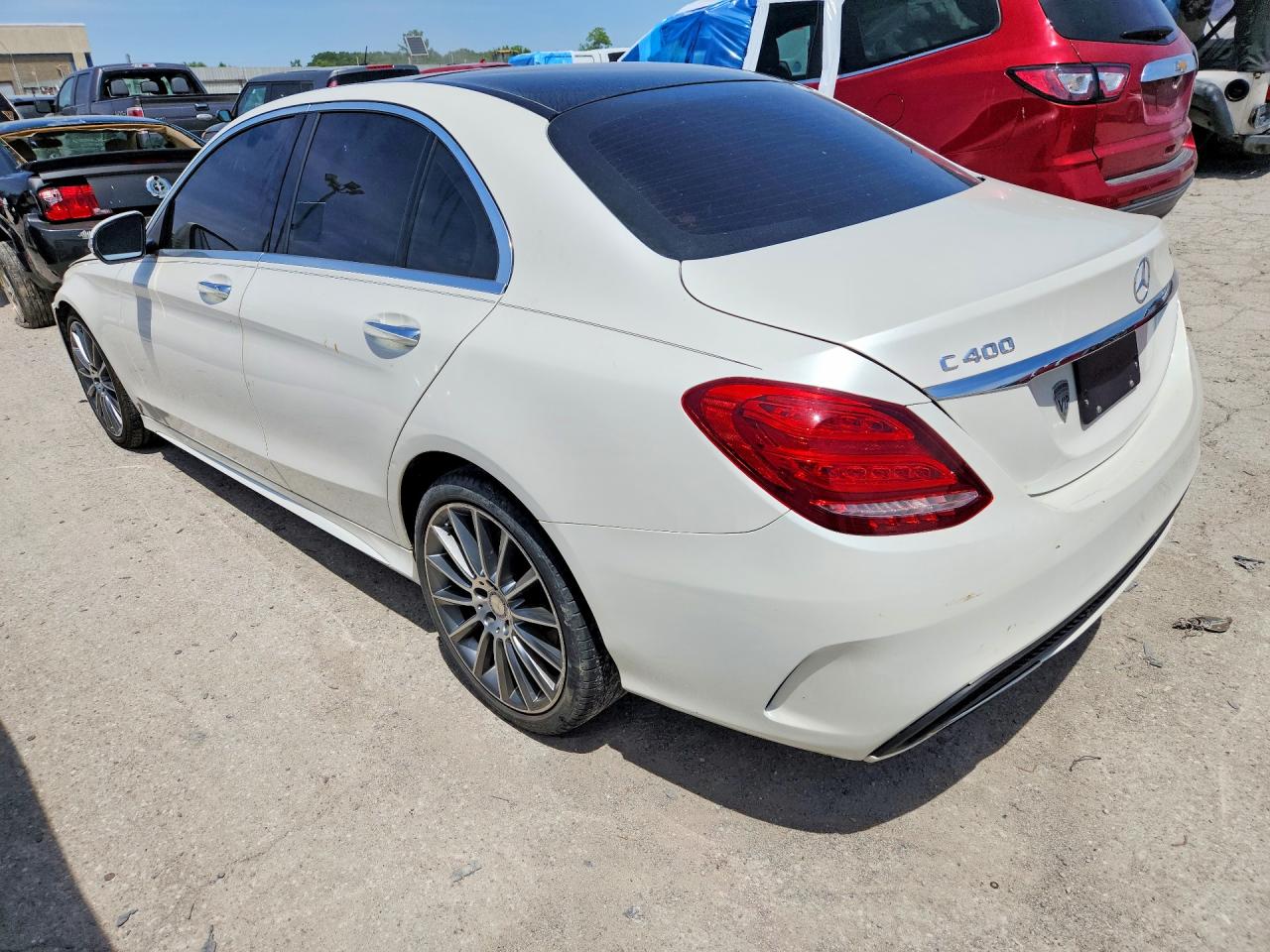 2015 Mercedes-benz C 400 4matic White vin: 55SWF6GB1FU030555