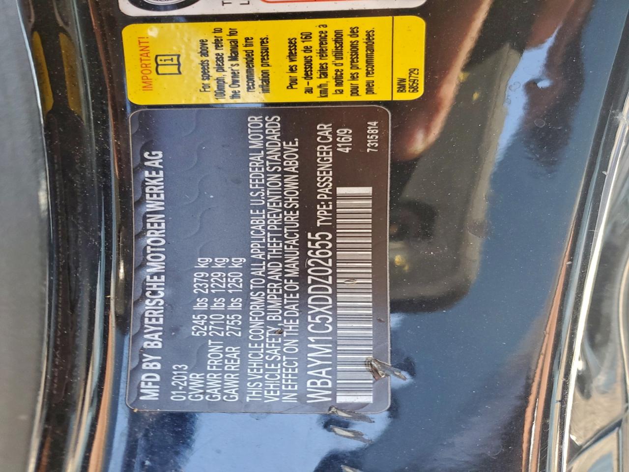 2013 Bmw 650 Xi Black vin: WBAYM1C5XDDZ02655