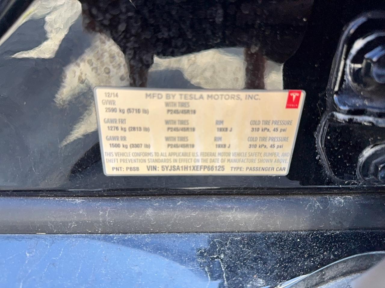 2014 Tesla Model S Black vin: 5YJSA1H1XEFP66125