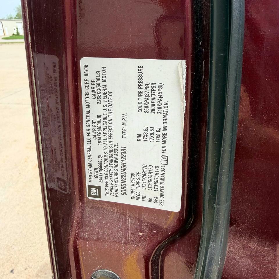 2006 Hummer H2 Sut Maroon vin: 5GRGN22U46H122381