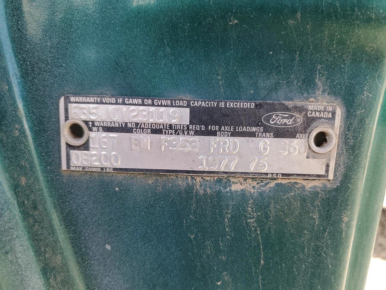 1977 Ford F350 Green vin: F35JCY23119