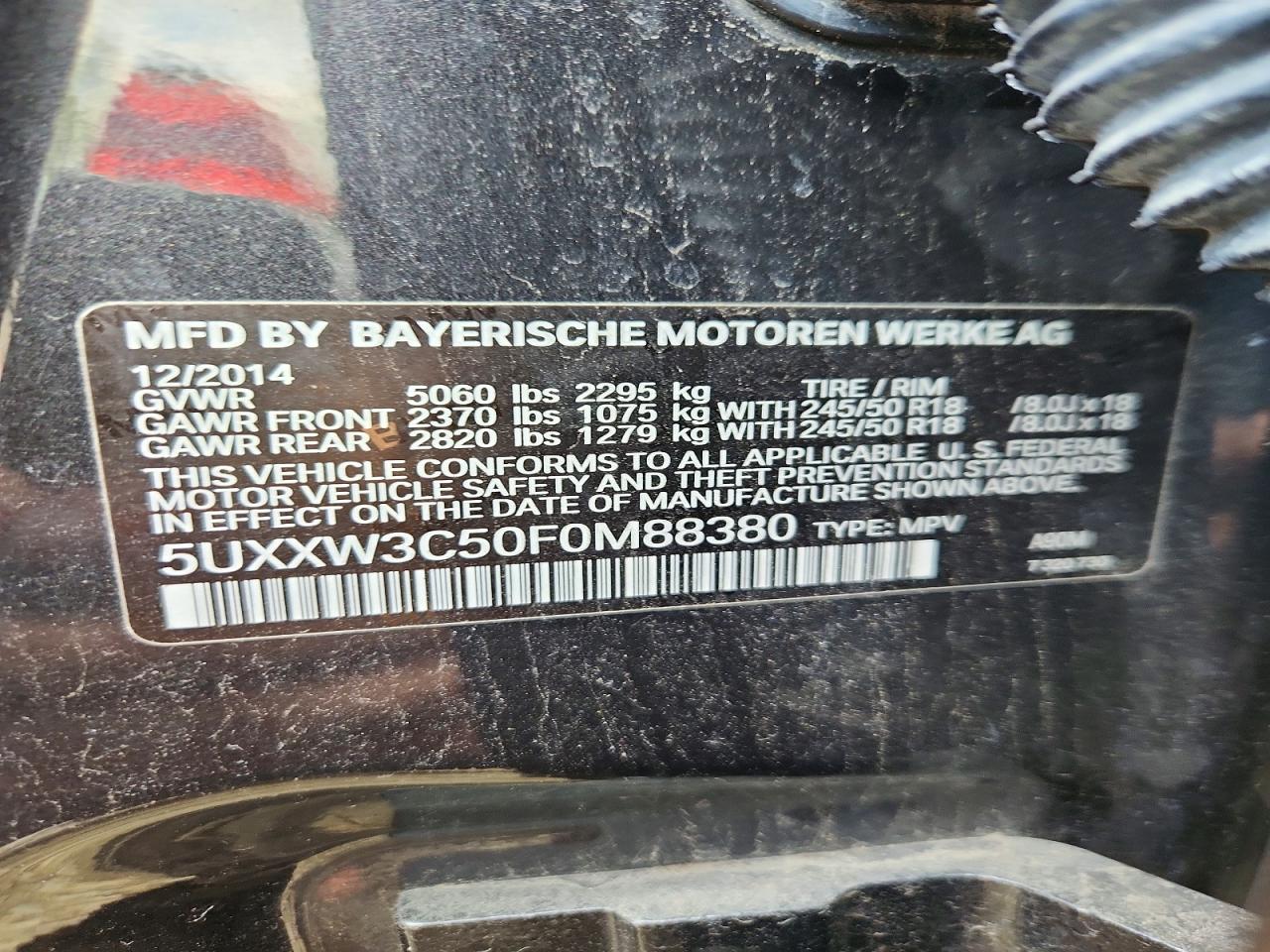 2015 Bmw X4 Xdrive28i Серый vin: 5UXXW3C50F0M88380