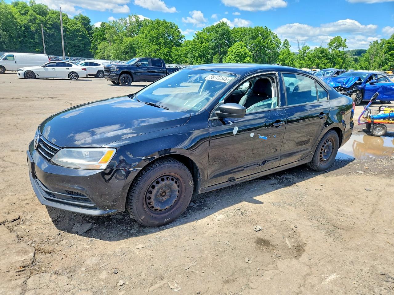 2015 Volkswagen Jetta Base Black vin: 3VW2K7AJ6FM343286
