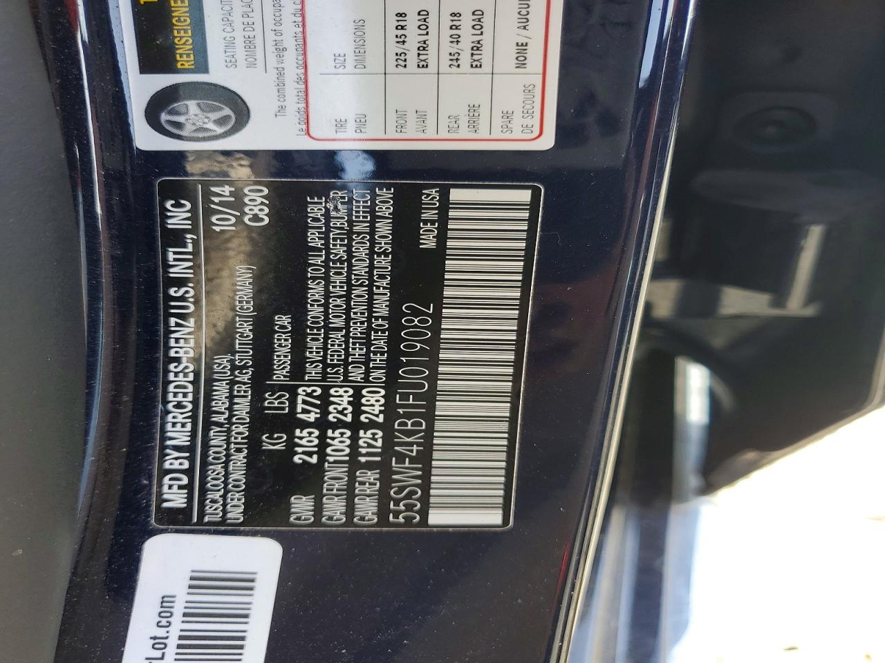 2015 Mercedes-benz C 300 4matic Синий vin: 55SWF4KB1FU019082