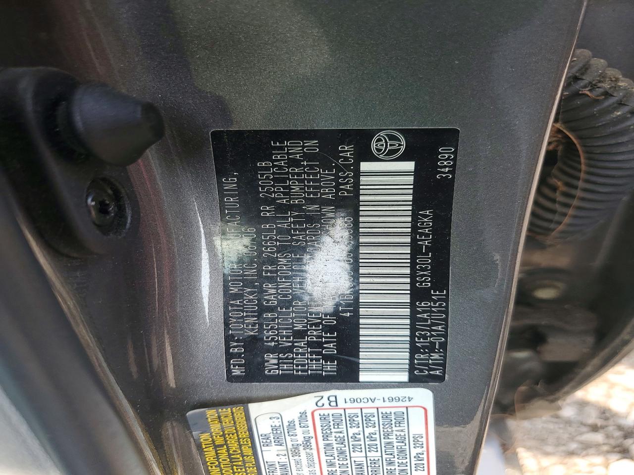 2006 Toyota Avalon Xls Серый vin: 4T1BK36B16U158986
