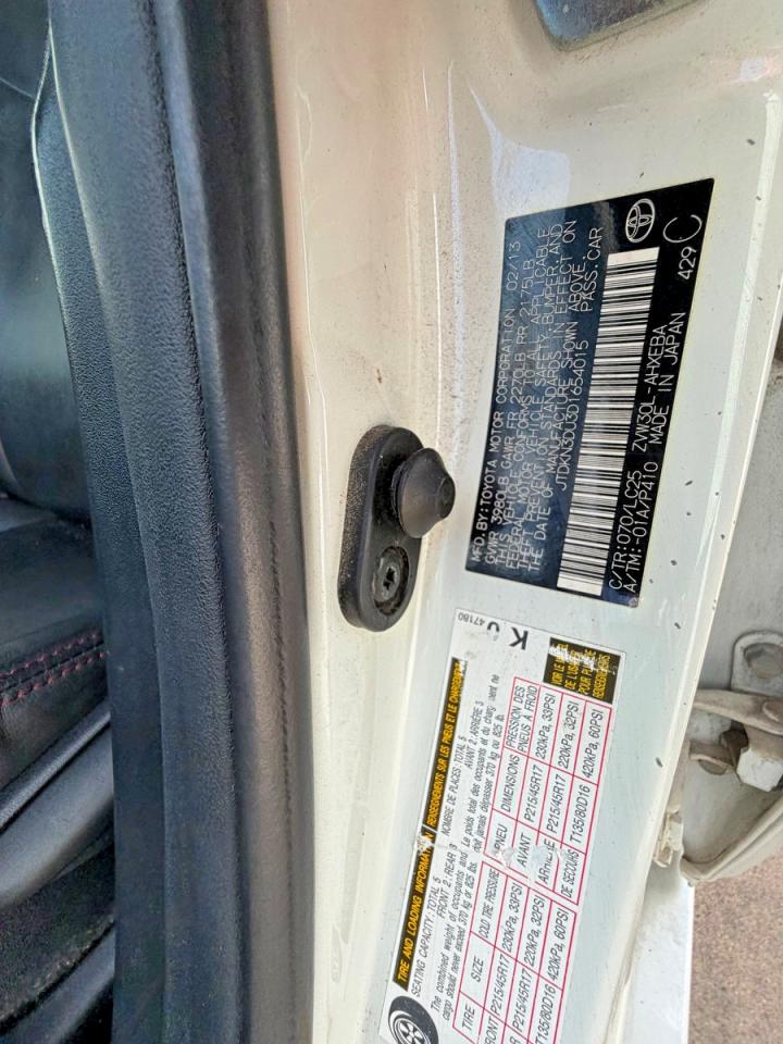 2013 Toyota Prius Persona Series Se Белый vin: JTDKN3DU3D1654015