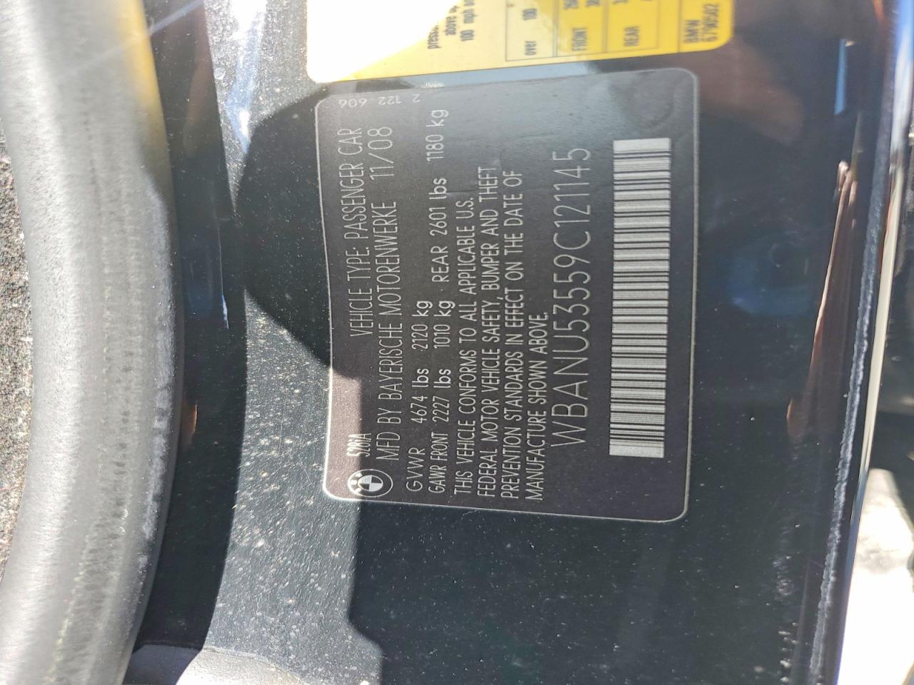2009 Bmw 528 I Black vin: WBANU53559C121145