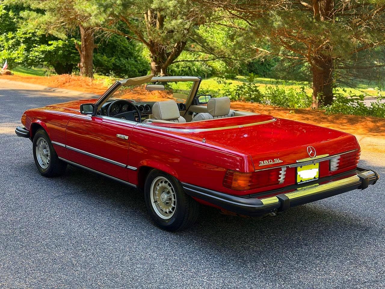 1982 Mercedes-benz 380 Sl Red vin: WDBBA45A6CB013194