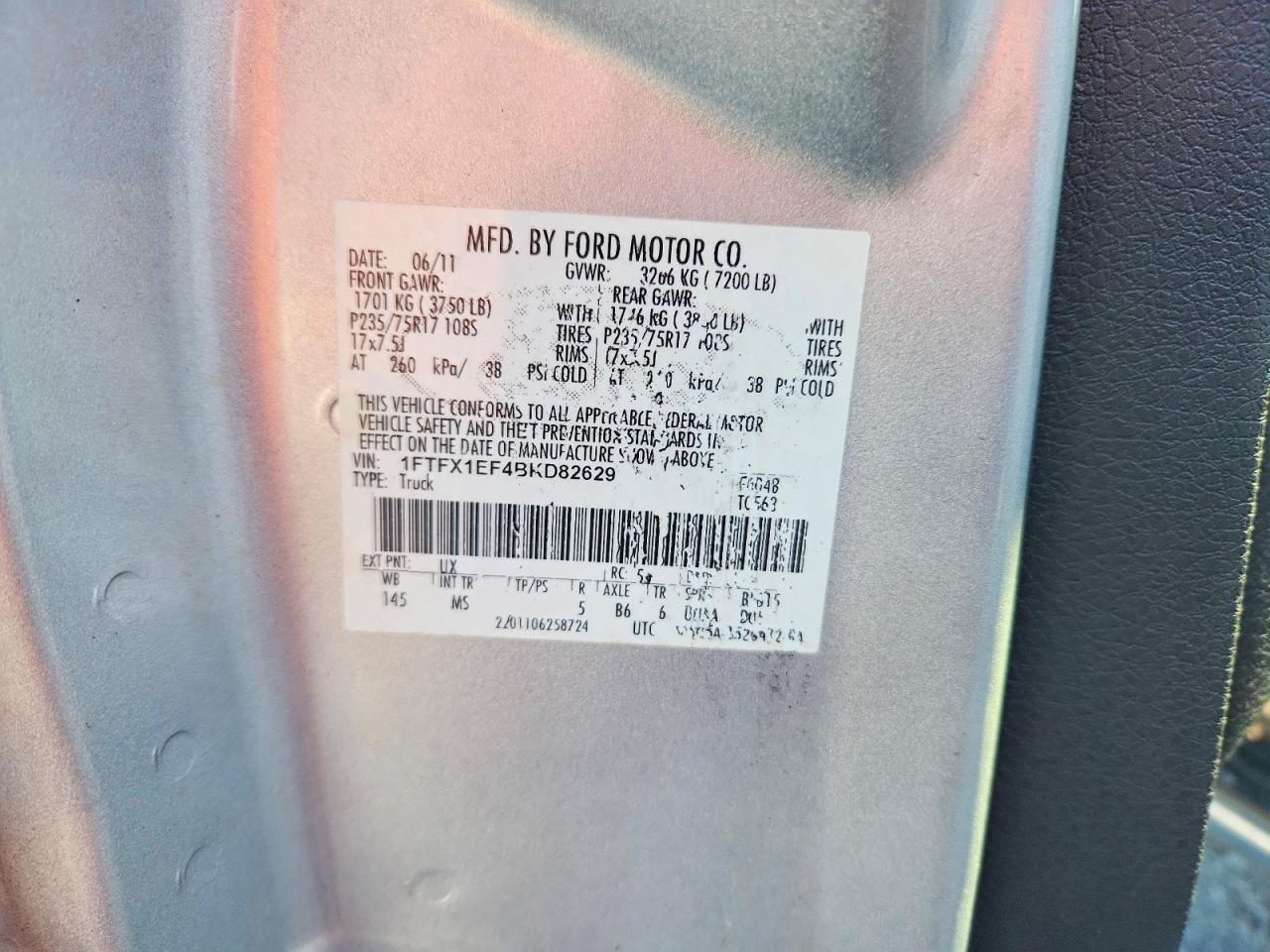 2011 Ford F150 Super Cab Silver vin: 1FTFX1EF4BKD82629
