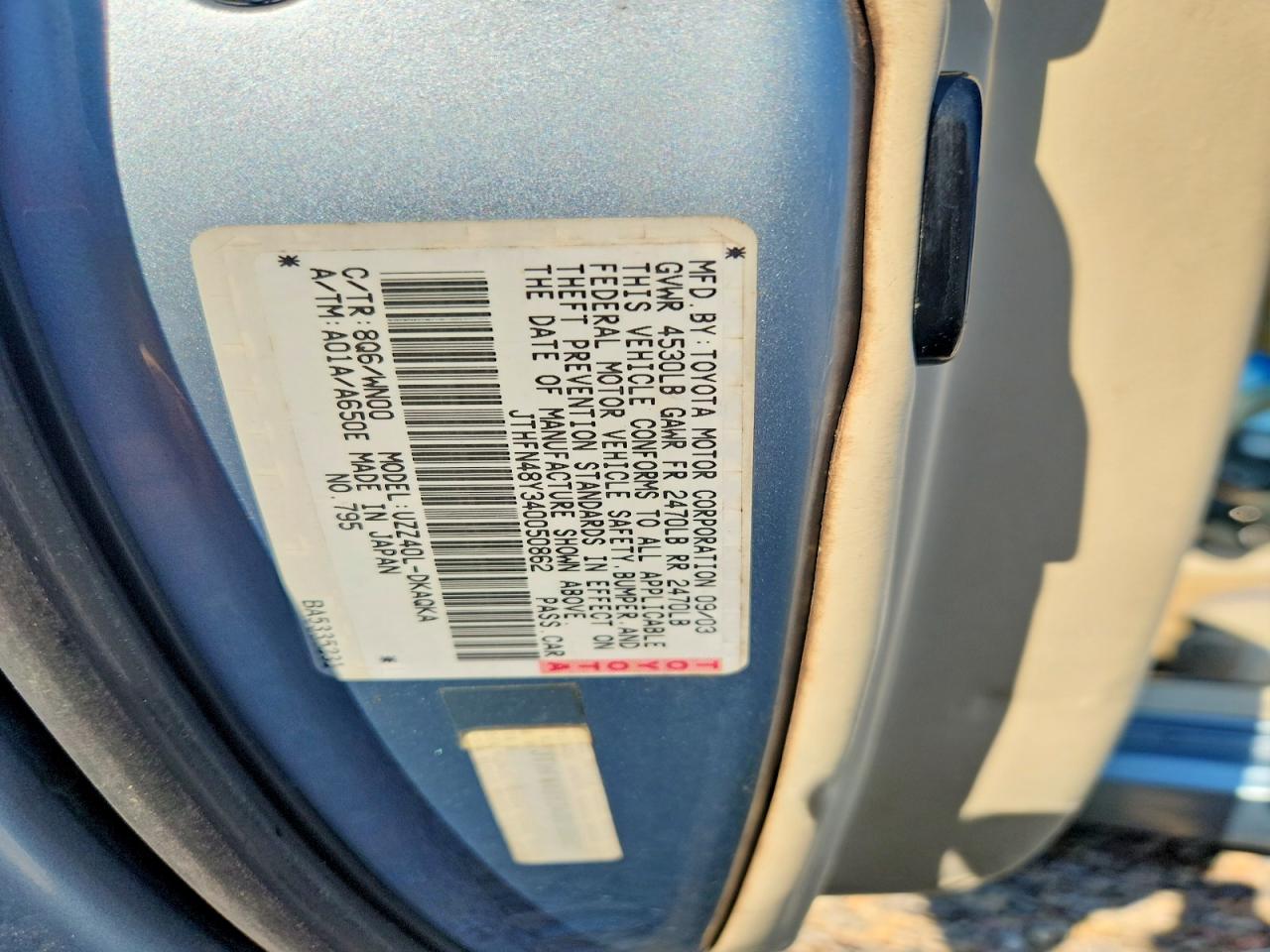2004 Lexus Sc 430 Blue vin: JTHFN48Y340050862