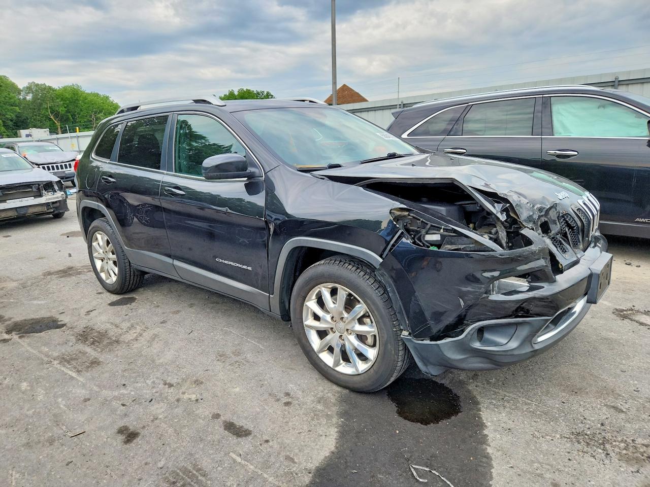 2015 Jeep Cherokee Limited Black vin: 1C4PJMDB8FW704094