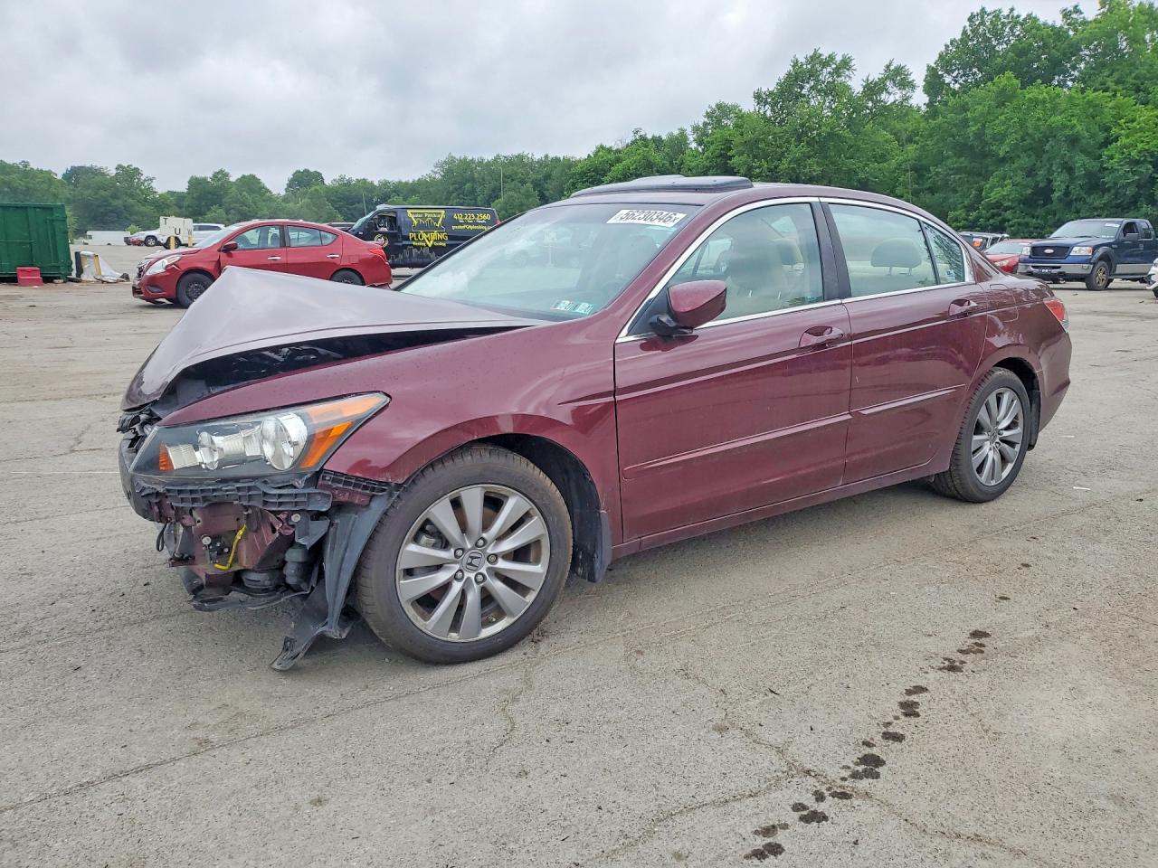2012 Honda Accord Ex Maroon vin: 1HGCP2F77CA056574
