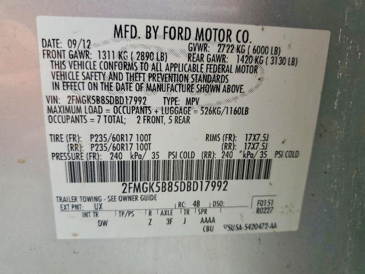 2013 Ford Flex Se Silver vin: 2FMGK5B85DBD17992