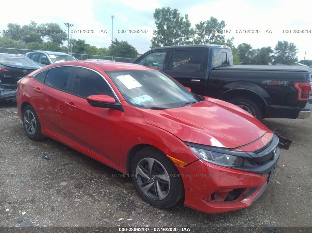 2019 Honda Civic Sedan Lx Red vin: 2HGFC2F61KH537047