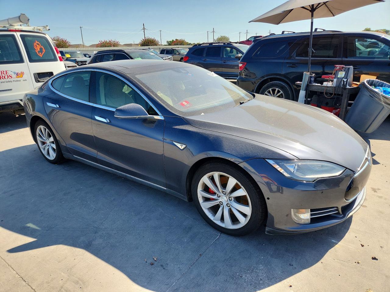 2015 Tesla Model S 85d Gray vin: 5YJSA1H21FFP76259