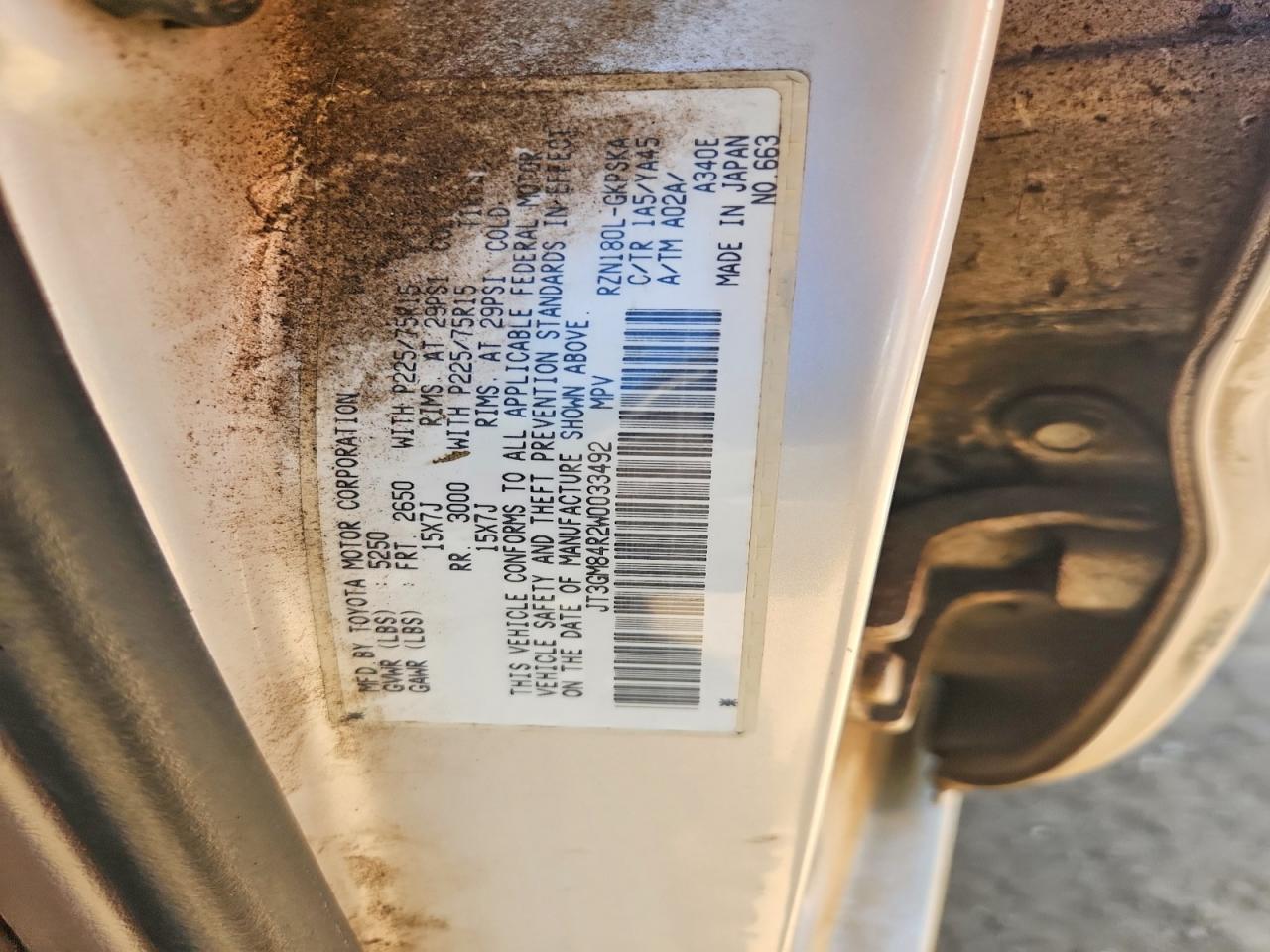 1998 Toyota 4runner Base Silver vin: JT3GM84R2W0033492