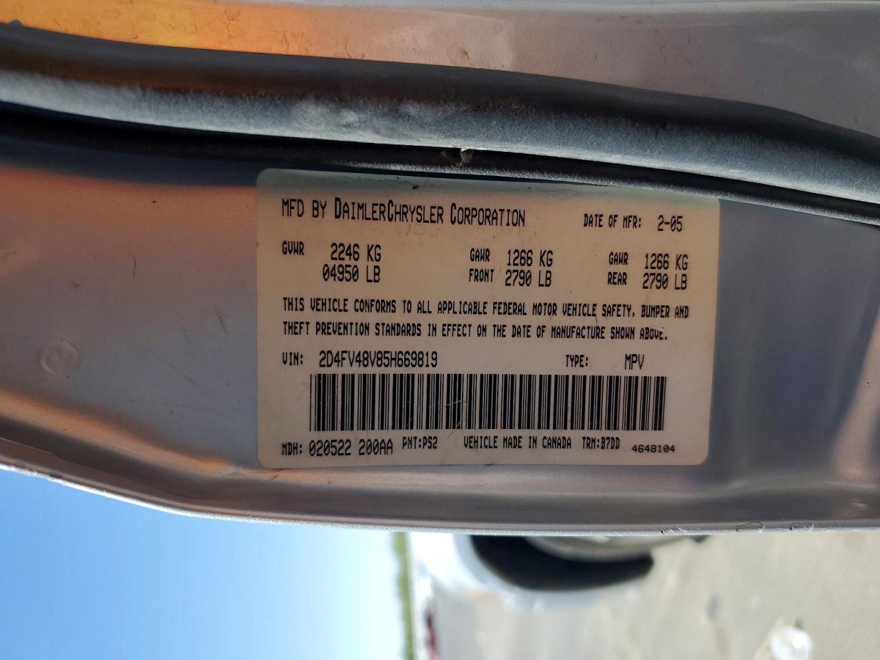 2005 Dodge Magnum Sxt Серебряный vin: 2D4FV48V85H669819