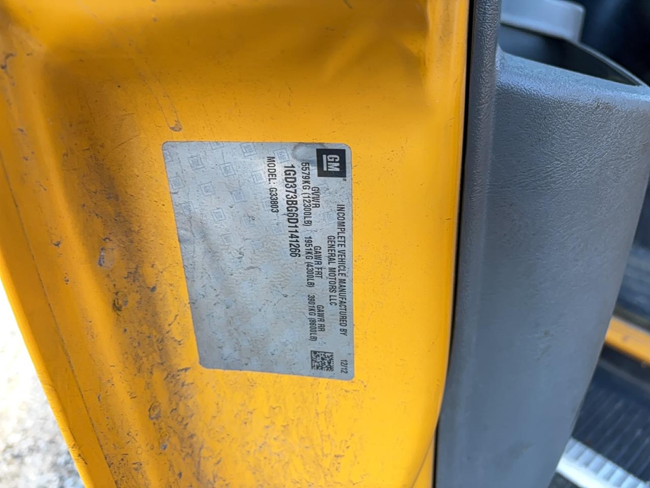 2013 Gmc Savana Cutaway G3500 Yellow vin: 1GD373BG6D1141266