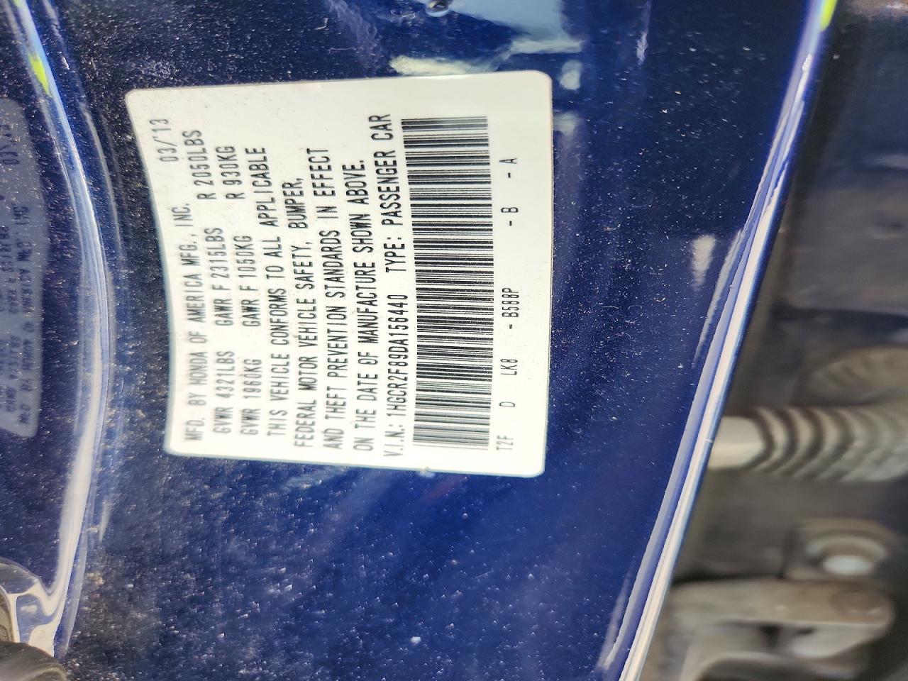 2013 Honda Accord Exl Blue vin: 1HGCR2F89DA156440