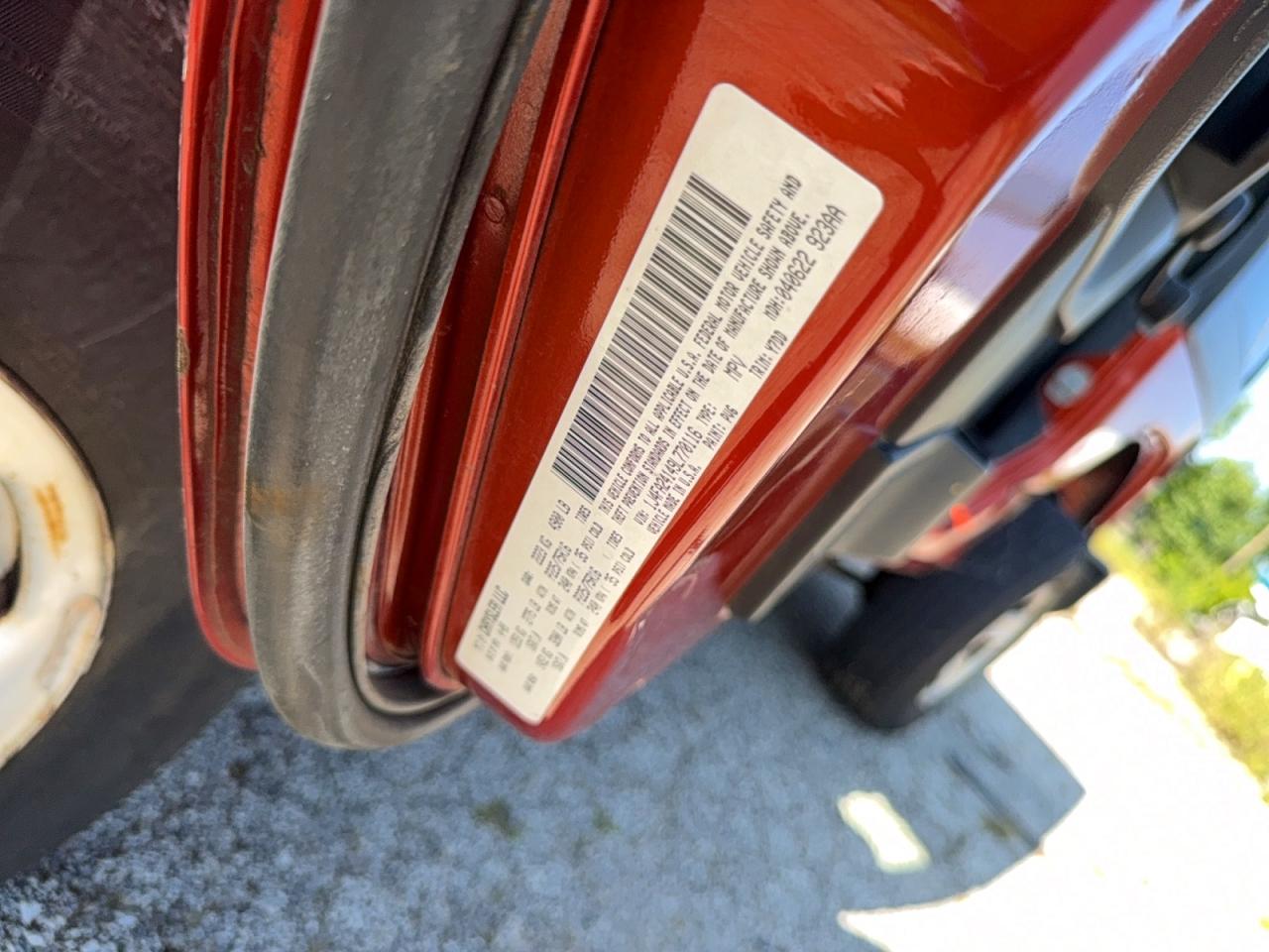 2009 Jeep Wrangler X Orange vin: 1J4FA24149L770116