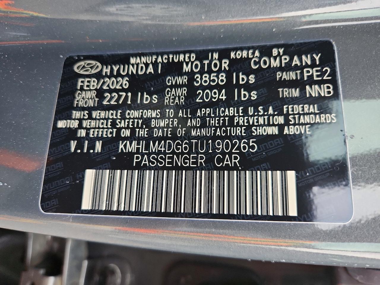 2026 Hyundai Elantra Sel Sport Gray vin: KMHLM4DG6TU190265