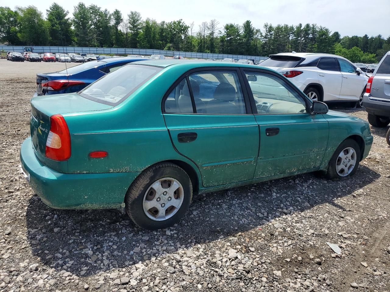 2001 Hyundai Accent Gl Green vin: KMHCG45C91U169698