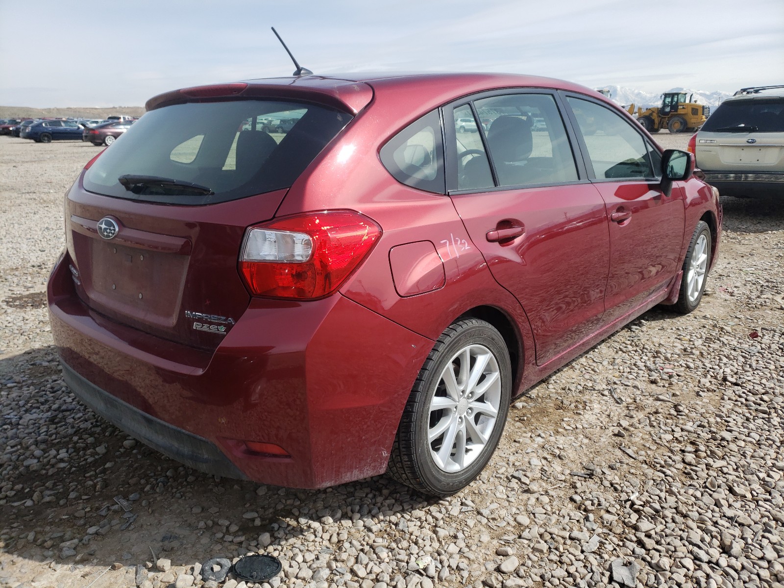 2013 Subaru Impreza Premium Red vin: JF1GPAC65D2849055
