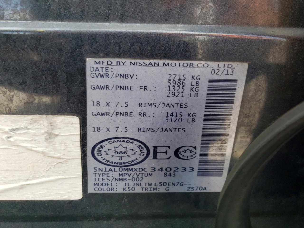 2013 Infiniti Jx35 Base Silver vin: 5N1AL0MMXDC340233