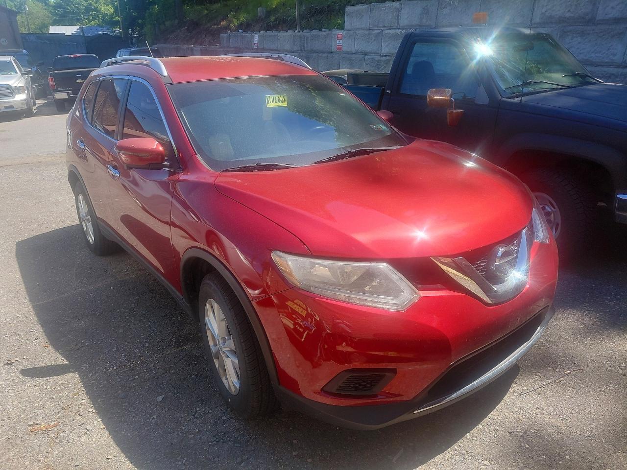 2016 Nissan Rogue Sv Burgundy vin: KNMAT2MV3GP622221