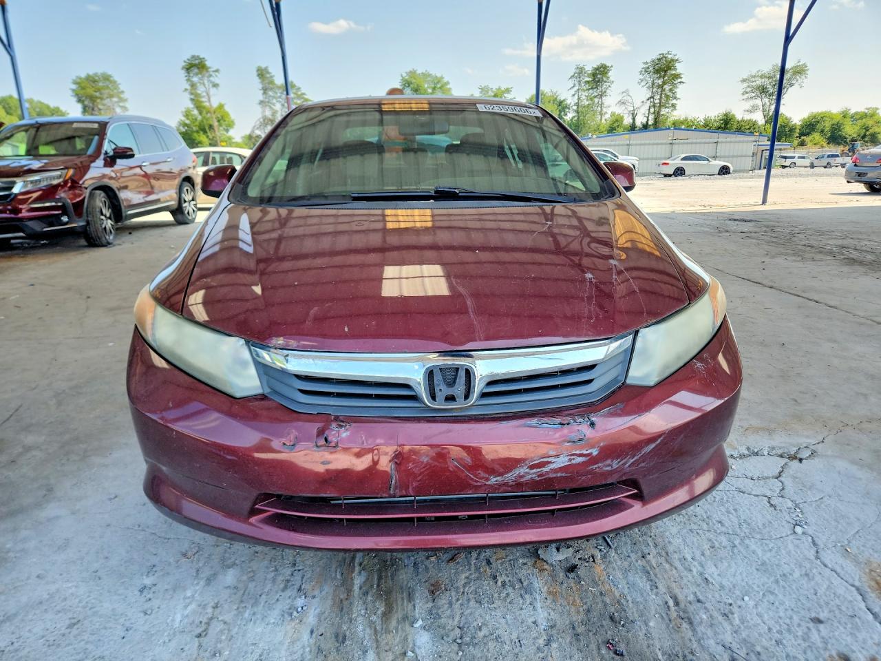 2012 Honda Civic Lx Maroon vin: 2HGFB2F51CH529963