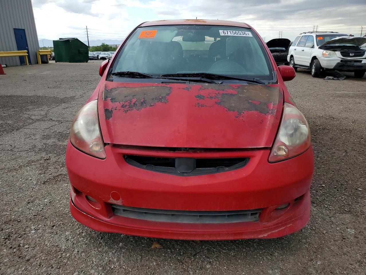 2008 Honda Fit Sport Red vin: JHMGD386X8S038556