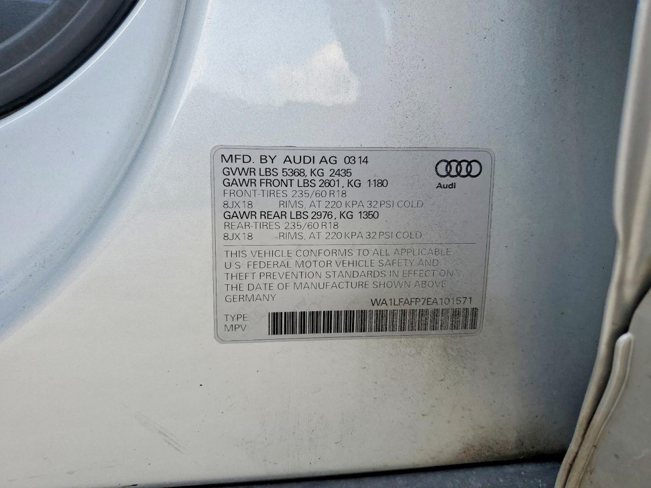2014 Audi Q5 Premium Plus Silver vin: WA1LFAFP7EA101571