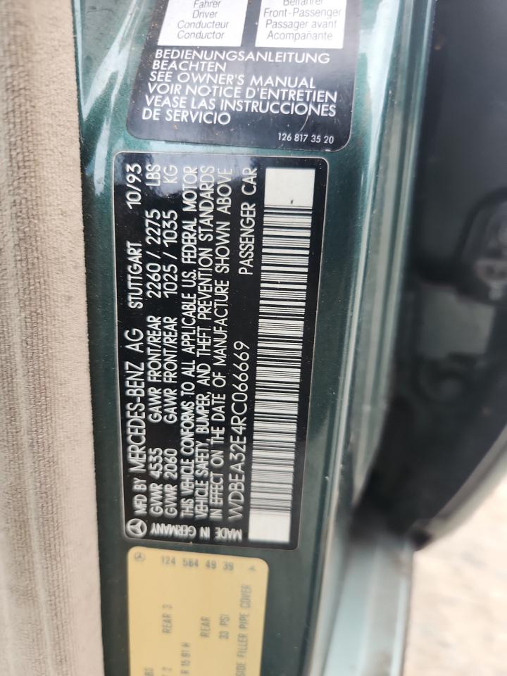 1994 Mercedes-benz E 320 Green vin: WDBEA32E4RC066669