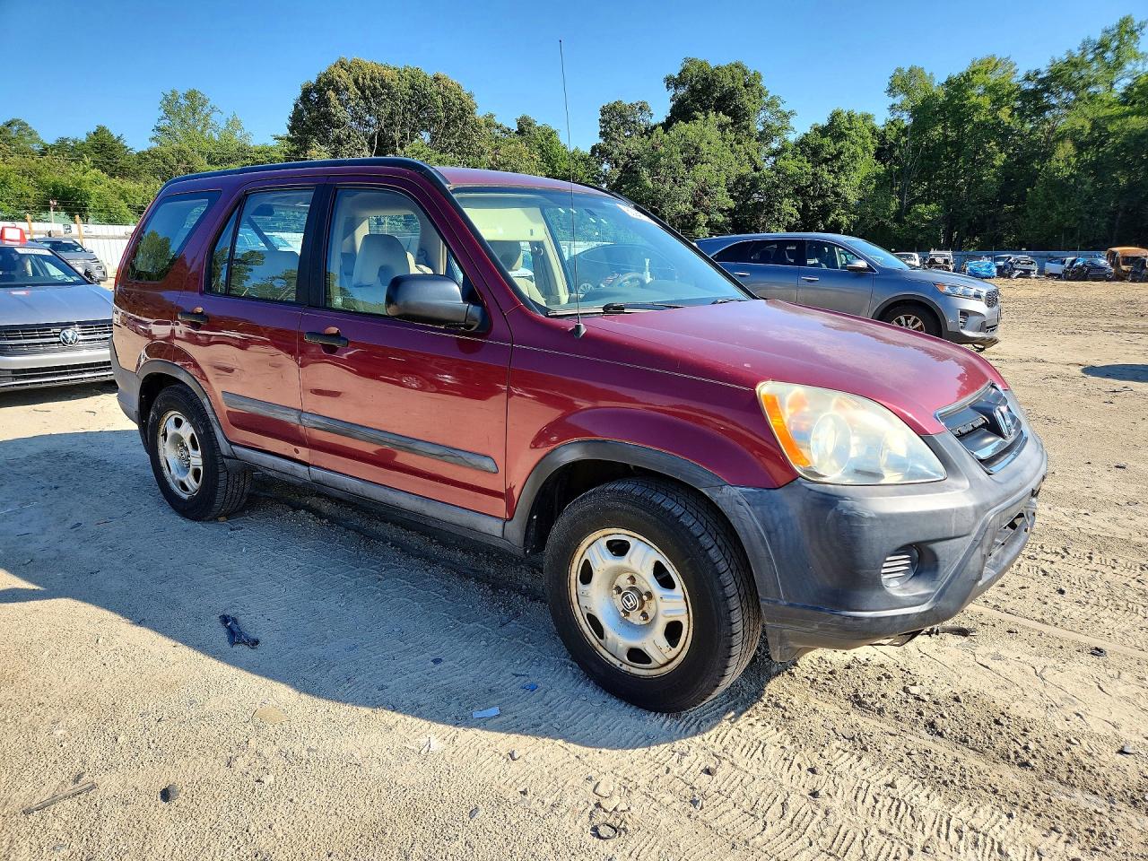 2006 Honda Cr-v Lx Burgundy vin: SHSRD68556U408186
