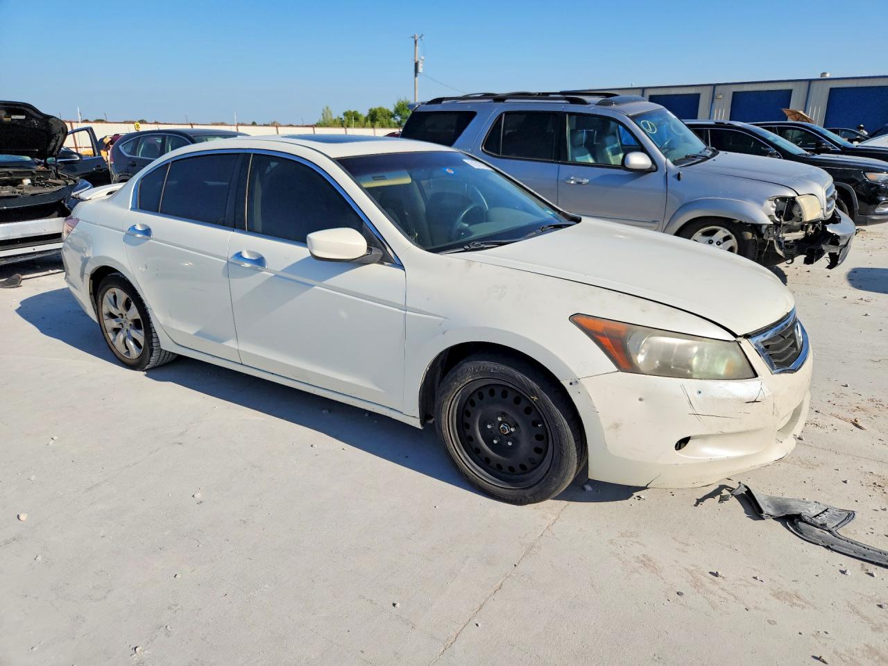 2008 Honda Accord Ex White vin: 1HGCP367X8A065654