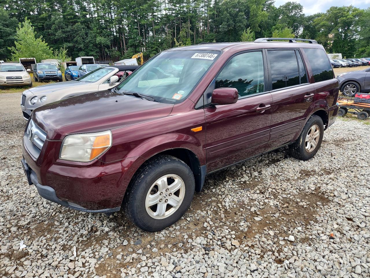 2008 Honda Pilot Vp Maroon vin: 5FNYF18278B050873