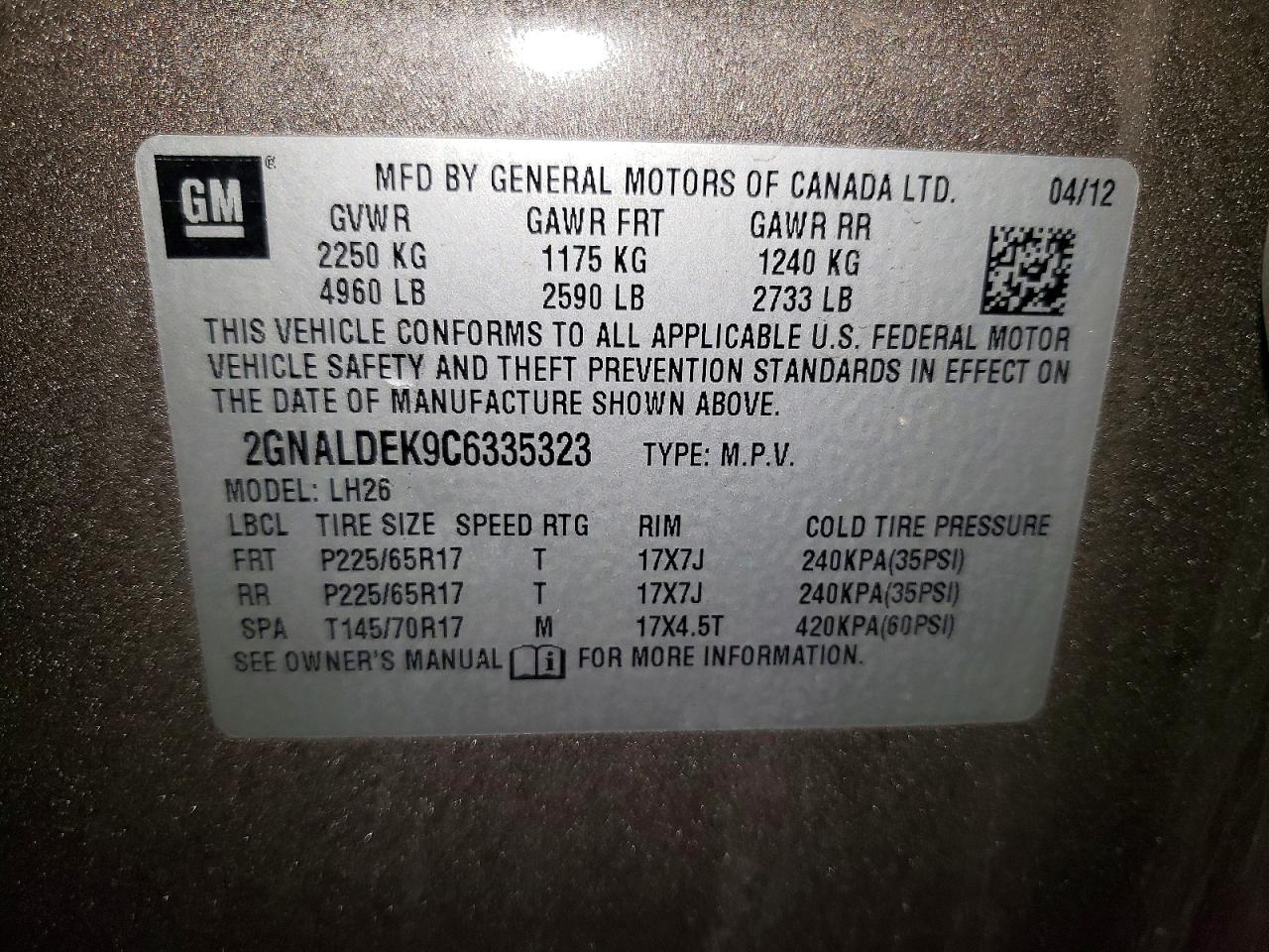 2012 Chevrolet Equinox Lt Gray vin: 2GNALDEK9C6335323
