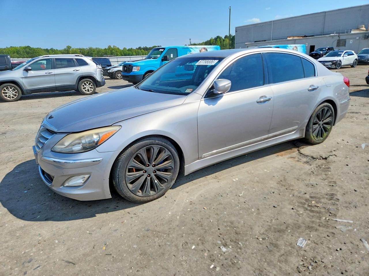 2013 Hyundai Genesis 5.0l Silver vin: KMHGC4DH7DU227046