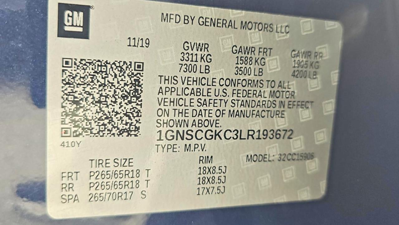 2020 Chevrolet Suburban C1500 Ls Черный vin: 1GNSCGKC3LR193672
