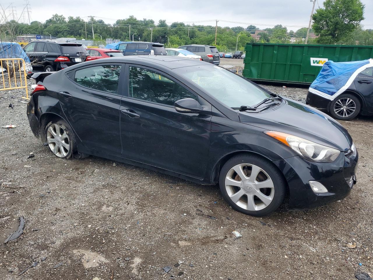 2012 Hyundai Elantra Limited Black vin: KMHDH4AE6CU273951