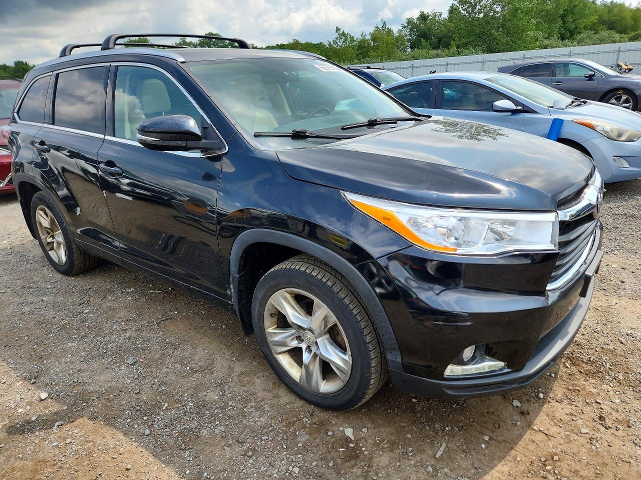 2015 Toyota Highlander Limited Black vin: 5TDDKRFH5FS114238