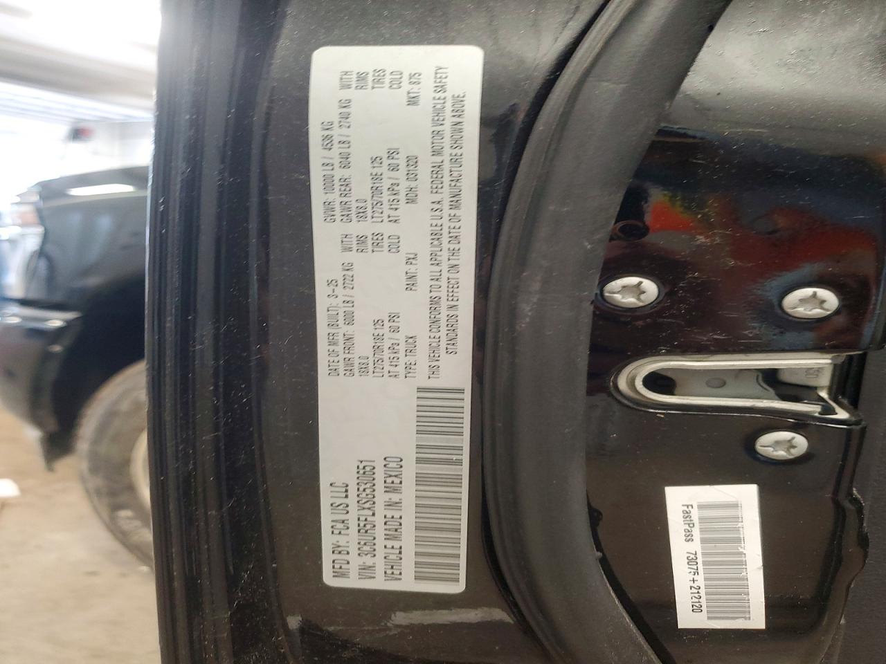 2025 Ram 2500 Laramie Черный vin: 3C6UR5FLXSG530651