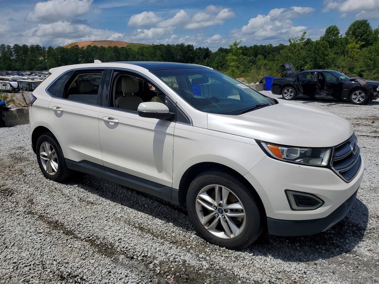 2015 Ford Edge Sel White vin: 2FMTK4J85FBC14844