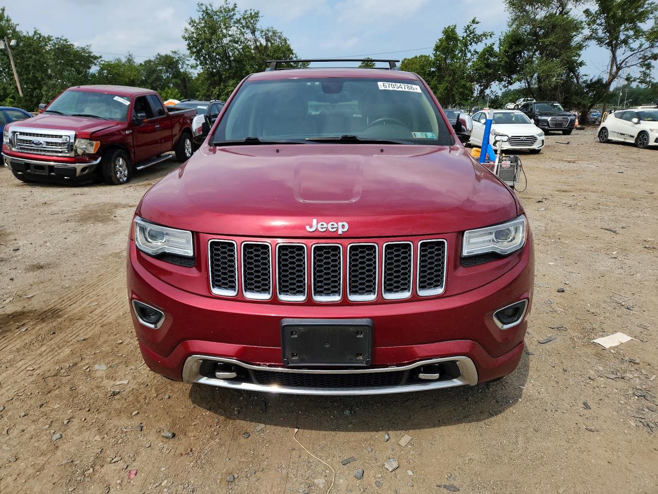 2015 Jeep Grand Cherokee Overland Red vin: 1C4RJFCT8FC625458